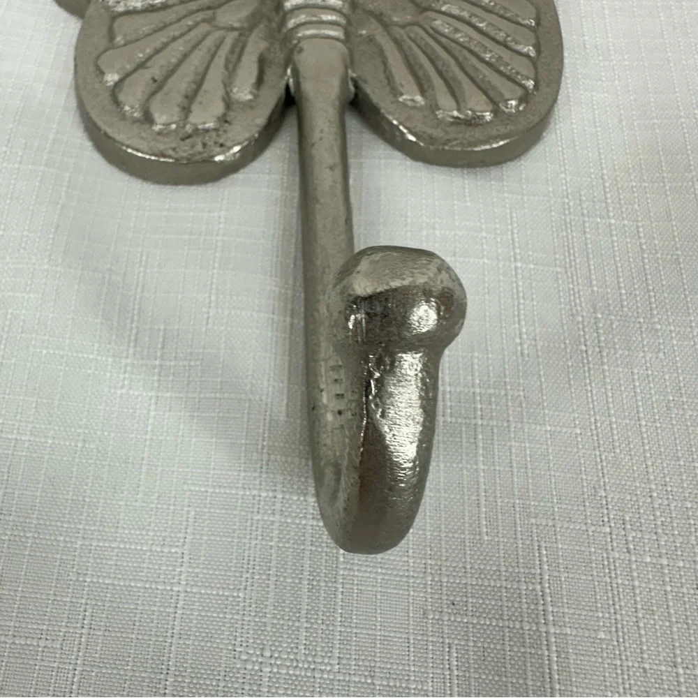 Land of Nod Lot of 2 Silver Butterfly Hooks 5 x 6.5” - Picture 3 of 14